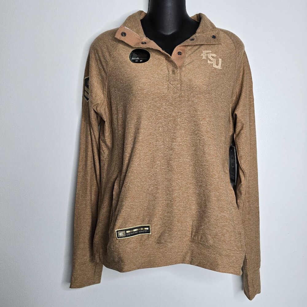 FSU Seminoles Women Shirt Medium Military Operation Hat Trick USA Flag Colosseum